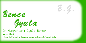bence gyula business card